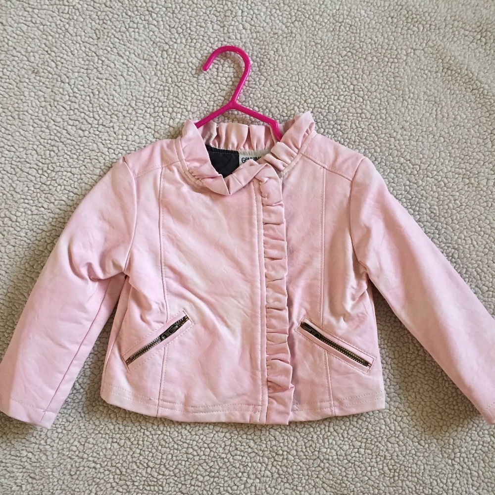 Pink baby biker jacket